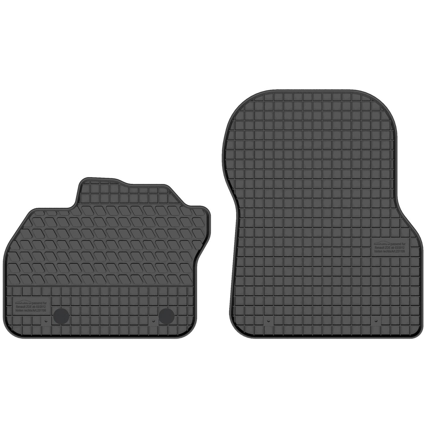 Motohobby Passform Gummi Fußmatten Set für Renault Zoe 2012 - 2025