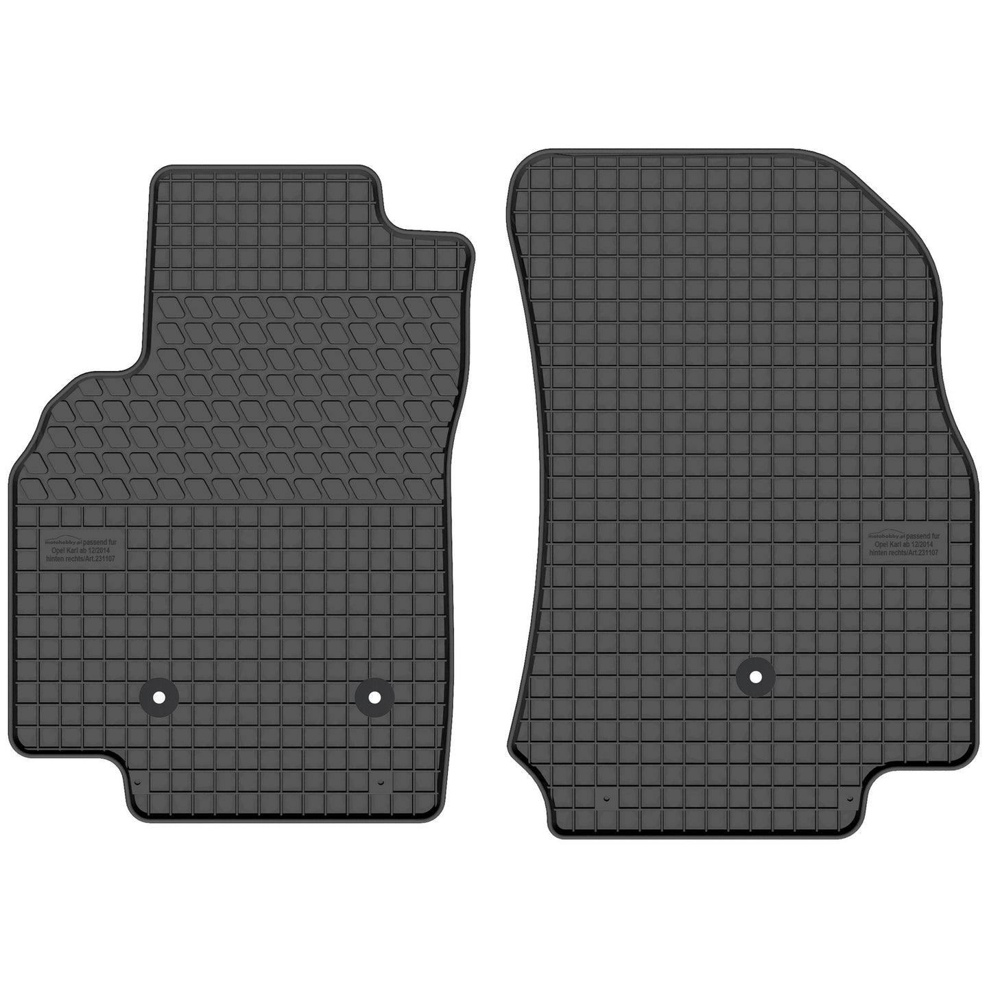 Motohobby Passform Gummi Fußmatten Set für Opel Karl 2015 - 2019