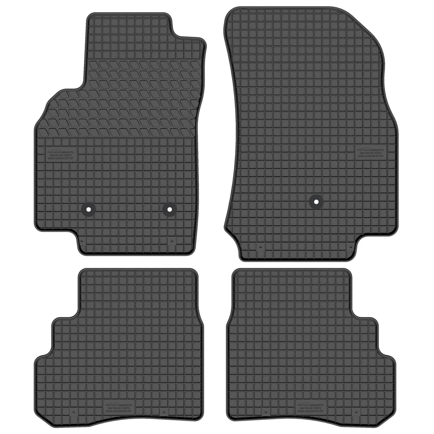 Motohobby Passform Gummi Fußmatten Set für Opel Karl 2015 - 2019
