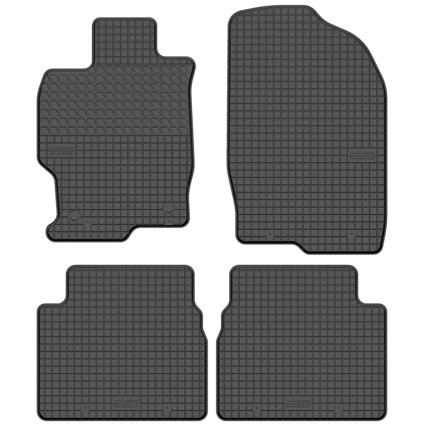 Motohobby Passform Gummi Fußmatten Set für Mazda 6 2008 - 2012