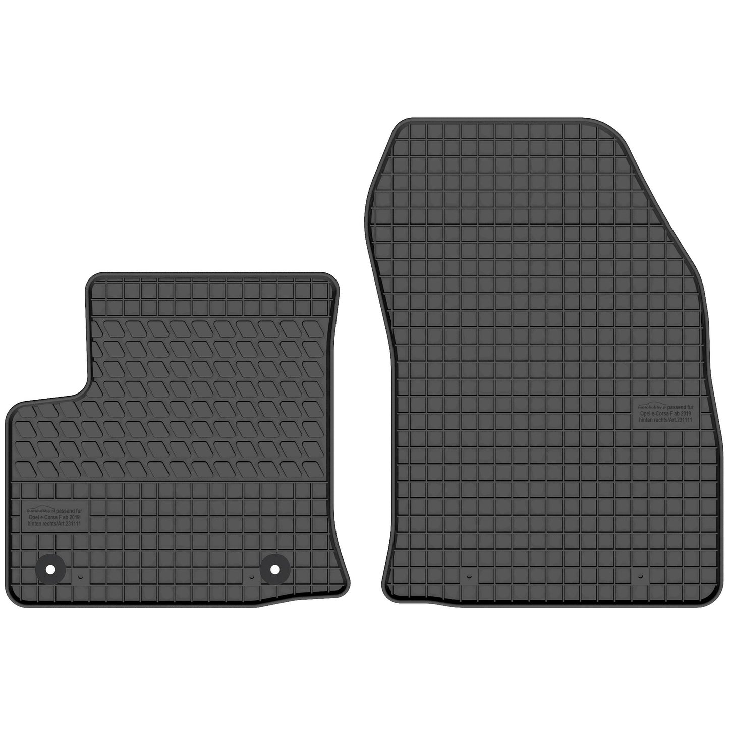 Motohobby Passform Gummi Fußmatten Set für Opel Corsa F Elekto 2019 - 2025