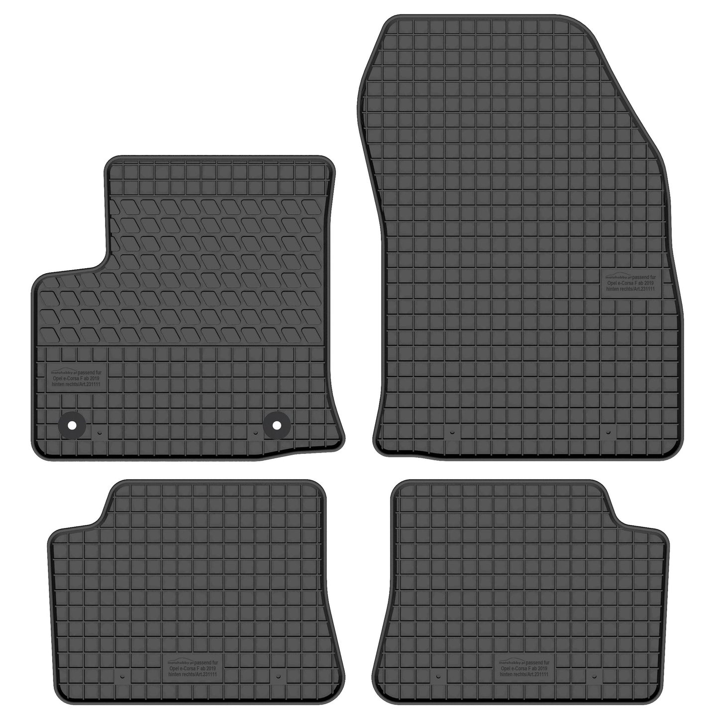 Motohobby Passform Gummi Fußmatten Set für Opel Mokka Elektro 2021 - 2025