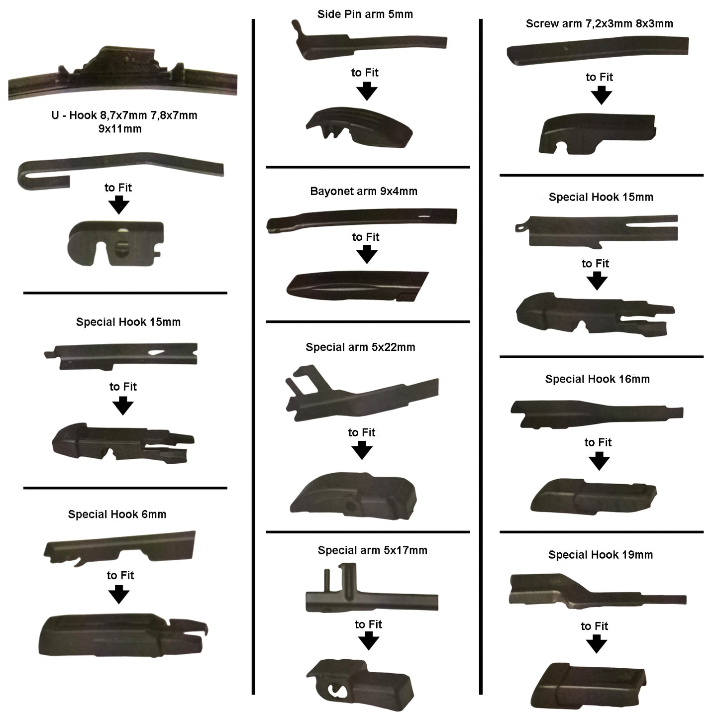 Aero Scheibenwischer Vorne Set für Toyota Harrier 2003 - 2009